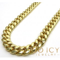 10k Yellow Gold Hollow Miami Link Chain 18-30 Inch 9mm