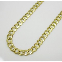 10k Yellow Gold Diamond Cut Cuban Link Chain 16-26