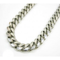925 Sterling Silver Miami Link Chain 20-26 Inch 9.7mm