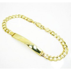 10k Yellow Gold Cuban Id Bracelet 8.25 Inch 5.7mm 