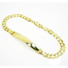 10k Yellow Gold Cuban Id Bracelet 8.25 Inch 5.7mm 