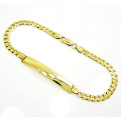 10k Yellow Gold Cuban Id Bracelet 8.25 Inch 4.5mm 