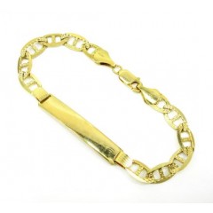 10k Yellow Gold Diamond Cut Mariner Id Bracelet 8.50 Inch 7.5mm 