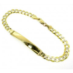 10k Yellow Gold Diamond Cut Cuban Id Bracelet 8.5 Inch 5.7mm 