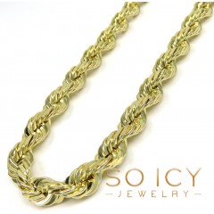 10k Yellow Gold Thick Solid Rope Chain 18-28