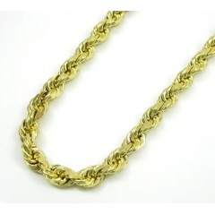 10k Yellow Gold Solid Rope Chain 18-30 Inch 4mm