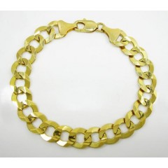 14k Yellow Gold Thick Cuban Bracelet 8.75 Inch 11.5mm 
