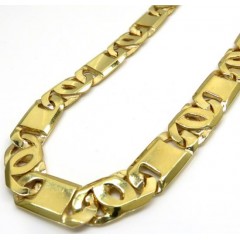 14k Yellow Gold Thick Tiger Eye Link Chain 24  Inch 12mm