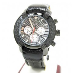 Mens Aqua Master Black Stainless Steel Diamond Watch 0.20ct