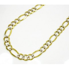 10k Yellow Gold Diamond Cut Figaro Chain 20-26 Inch 6mm