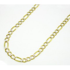 10k Yellow Gold Diamond Cut Figaro Chain 16-26 Inch 3.7mm