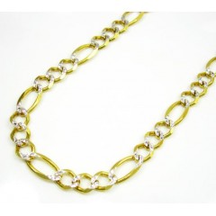 10k Yellow Gold Diamond Cut Figaro Chain 20-26 Inch 5.5mm