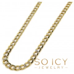 10k Yellow Gold Diamond Cut Cuban Chain 18-30 Inch 3.6mm