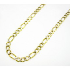 10k Yellow Gold Diamond Cut Figaro Chain 18-24 Inch 2.7mm