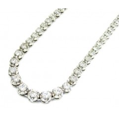 Ladies 18k White Gold Tennis Diamond Necklace 5.50ct