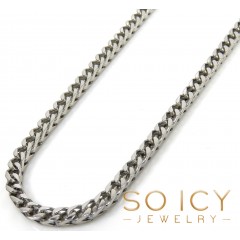14k Solid White Gold Franco Chain 20-30 Inch 2.5mm