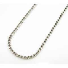14k Solid White Gold Franco Chain 18-22 Inch 1mm