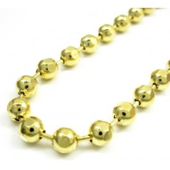 10k Yellow Gold Hexagon Cut Ball Chain 30-40 Inch 5mm