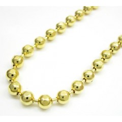 10k Yellow Gold Hexagon Cut Ball Chain 18-26