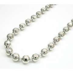 10k White Gold Hexagon Cut Ball Chain 20-26 Inch 3.8mm