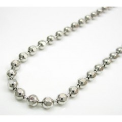 10k White Gold Hexagon Cut Ball Chain 24-40 Inch 2.8mm