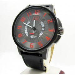 Curtis & Co Black Stainless Steel Big Time Cool Black/red Watch