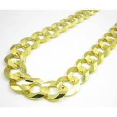 10k Yellow Gold Thick Cuban Chain 20-36 Inch 13mm