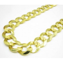 10k Yellow Gold Thick Cuban Chain 22-30 Inch 14mm