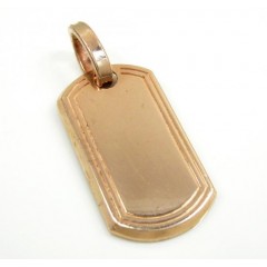 10k Rose Or Yellow Gold Mini Dog Tag Pendant