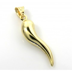 14k Yellow Gold Italian Horn Pendant