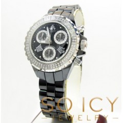 Ladies Techno Jpm Black Ceramic Diamond Watch 1.25ct