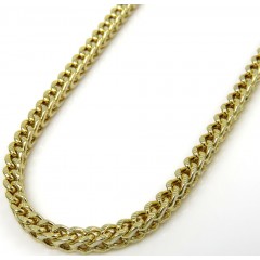 Mens 10k Yellow Gold Diamond Cut Franco Chain 18-26 Inch 2.2mm