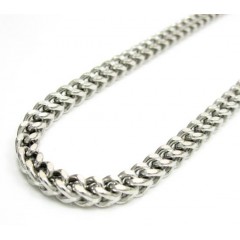 Mens 10k White Gold Franco Chain 18-24 Inch 3.50mm