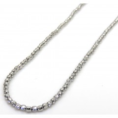 14k White Gold Diamond Cut Bead Chain 20-24 Inch 2mm