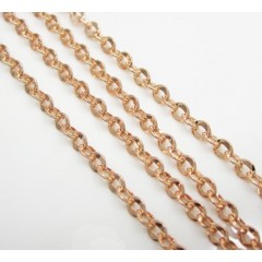 14k Solid Rose Gold Diamond Cut Circle Link Chain 16-24 Inch 2.2mm
