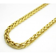 14k Solid Yellow Gold Wheat Link Chain 22 Inch 3mm