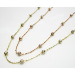 14k Gold Diamond Cut Bead Chain 16-20 Inch 2.5mm