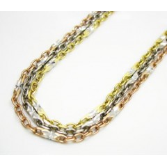 14k Gold Diamond Cut Circle Link Chain 16-24 Inch 2mm