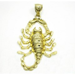 10k Solid Yellow Gold Scorpion Pendant 