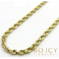 10K Yellow Gold Solid Rope Chain 16-26 Inch 2.30mm