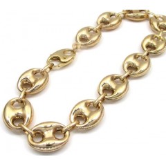 10k Yellow Gold Gucci Link Bracelet 9 Inch 12mm 