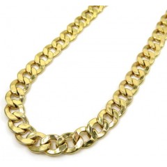 10k Yellow Gold Hollow Cuban Chain 20-30 Inch 6.50mm