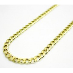 10k Yellow Gold Hollow Cuban Chain 18-24 Inch 2.50mm