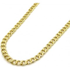 10k Yellow Gold Skinny Hollow Miami Cuban Chain 16-24 Inch 2mm