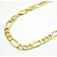 10k Yellow Gold Figaro Bracelet 8 Inch 5.2mm 