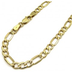 10k Yellow Gold Figaro Bracelet 8 Inch 4.5mm