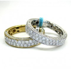 18k Gold Diamond Unisex Wedding Band Ring 1.32ct 