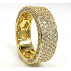 18k Gold Five Diamond Row Wedding Band Ring 2.45ct