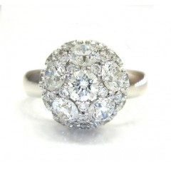 18k Ladies White Gold Diamond Sphere Ring 3.83ct