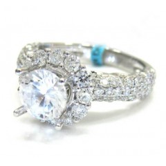 18k White Gold Diamond Halo Engagement Ring 1.30ct